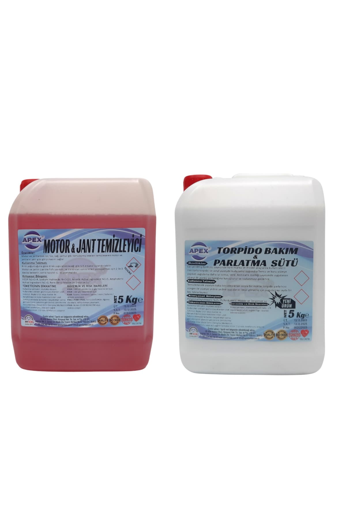 Torpido Parlatıcı Süt ve Motor Jant Temizleyici 2'li Set - 5kg Araç Bakımı İçin İdeal İkili